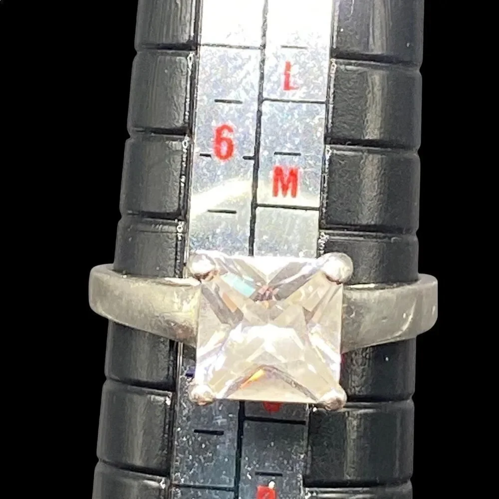 Sterling silver 925 princess cut CZ ring